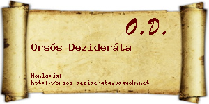 Orsós Dezideráta névjegykártya