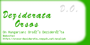deziderata orsos business card